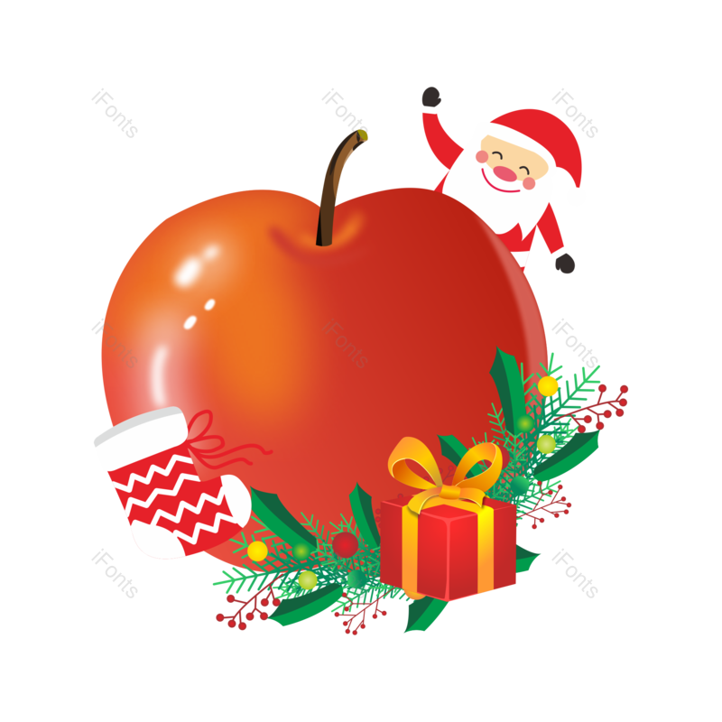 圣诞老人图片,圣诞礼物元素,手绘PNG,圣诞节免抠素材